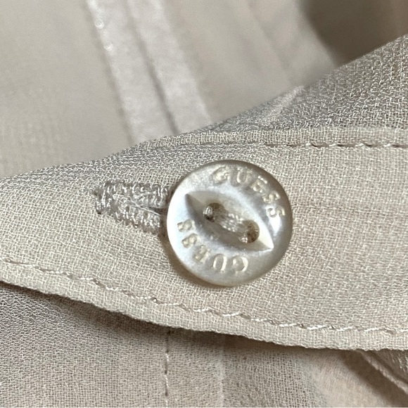 Guess Sheer and Shimmer Button Down Blouse - Picture 7 of 8